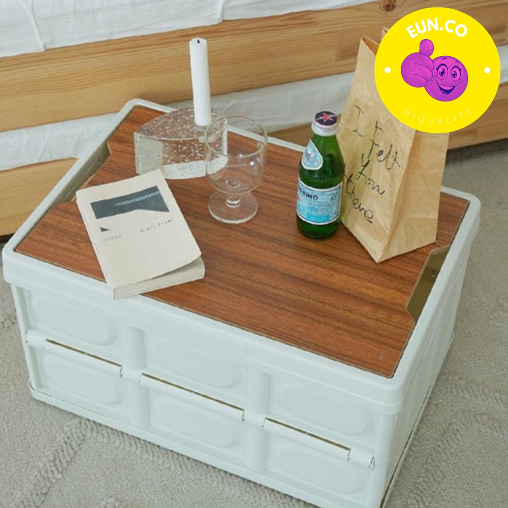 차박 폴딩 박스 캠핑 밥상 받침대 빈티지 우드 상판