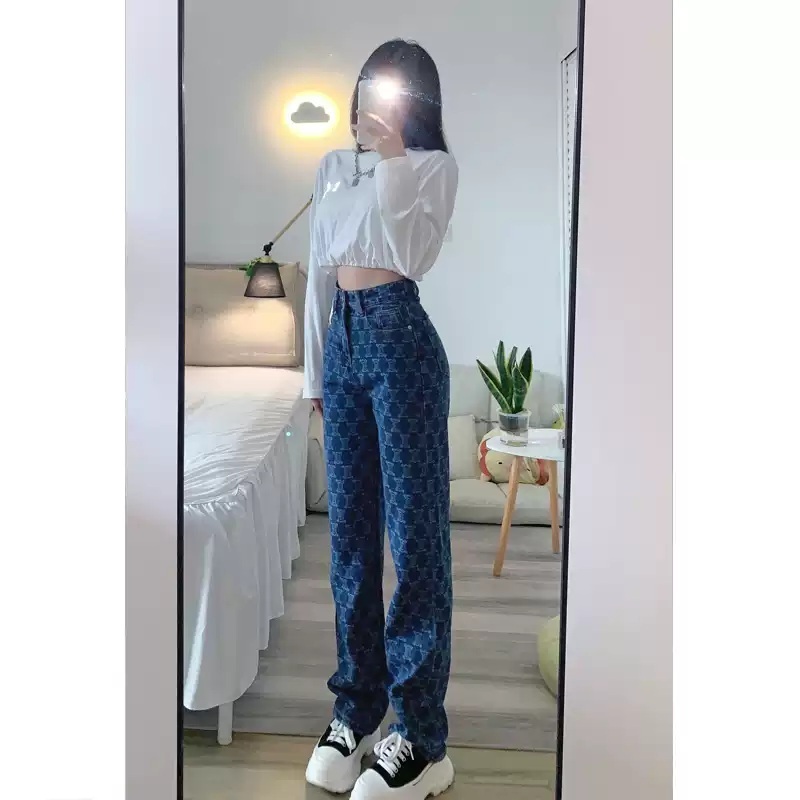 뉴진스 다니엘 바지 팬츠 공항패션 프린트 데님 의상 옷 패션 - 상세 이미지 2