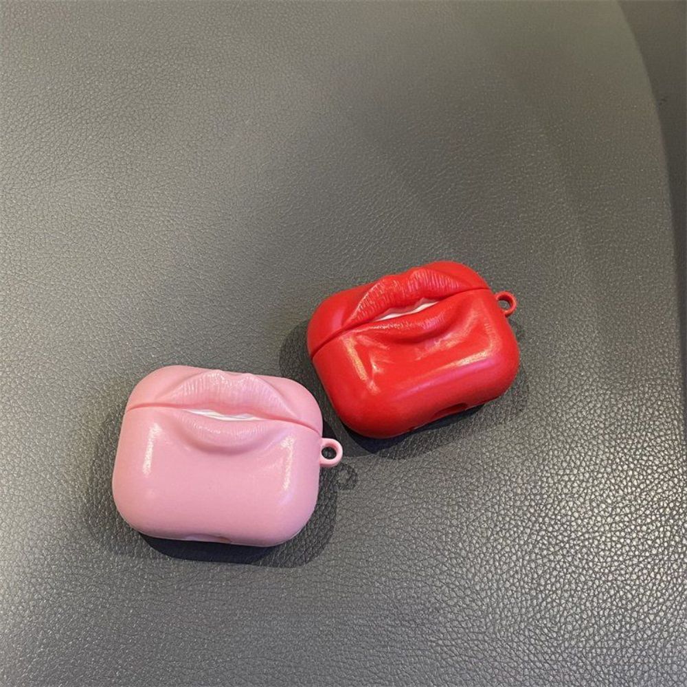 에어팟 4세대 이어폰 케이스 입체 입술 보호 커버 빨간색 Apple AirPods Pro pro2세대 - 상품 이미지