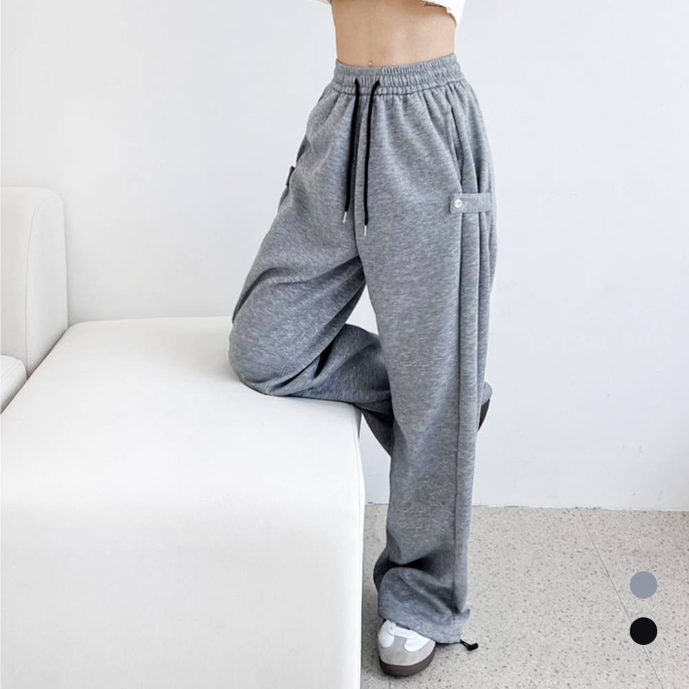 통큰바지 통넓은 와이드 트레이닝 고무줄 밴딩 스트링 팬츠 - 메인 이미지