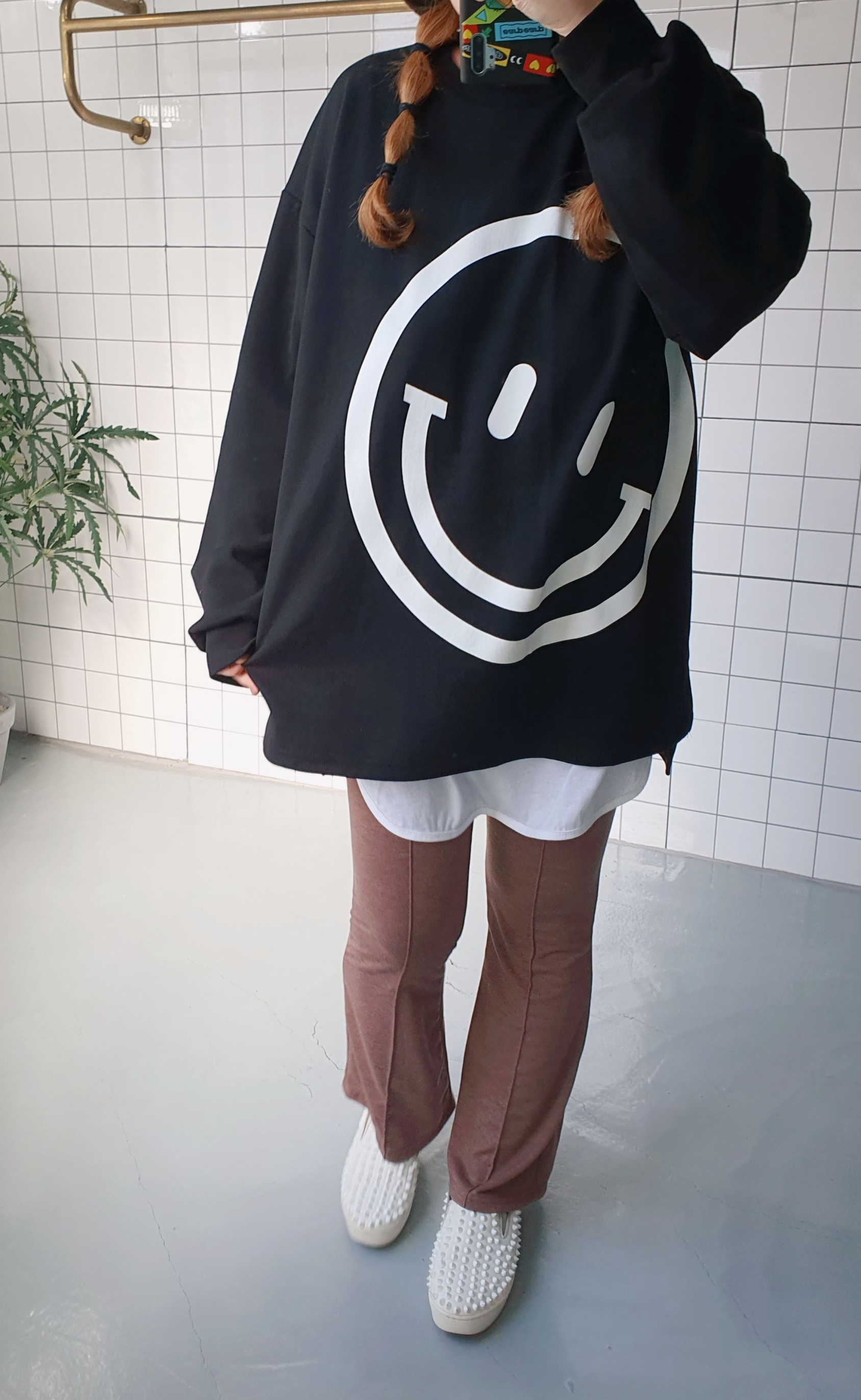 (무배) 남녀공용 스마일 박스 티셔츠 - 상세 이미지 2