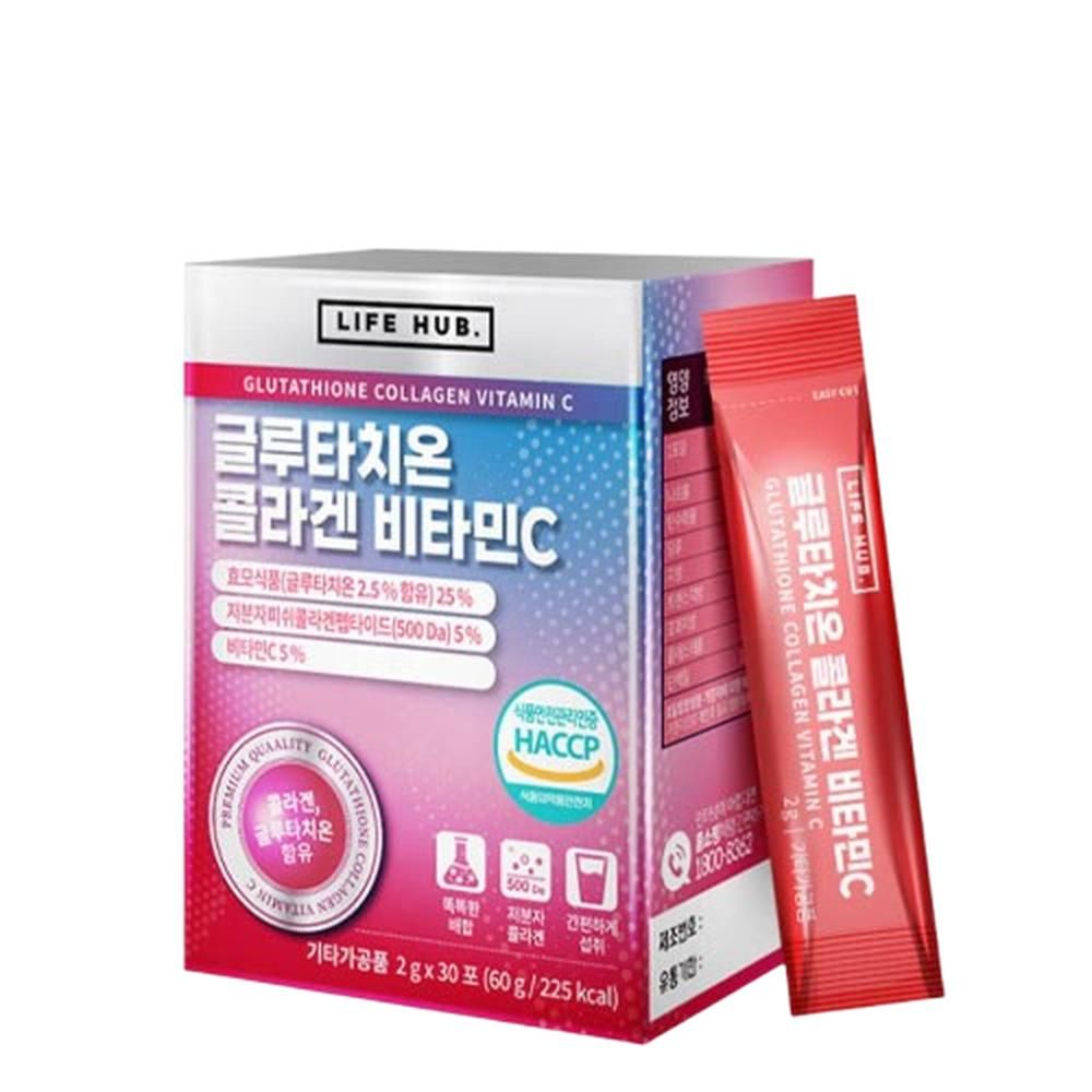 라이프허브 글루타치온 콜라겐 비타민C 분말스틱 2gx30포 유통기한2025-02-14일 : 신유상점