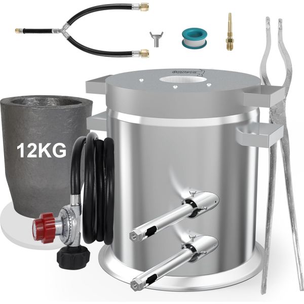 공이 25KG 프로판 용융로 키트 리프팅 집게 포함 고철 제련용 도가니 주조 가마 포지 재활용 금동 알루미늄 주조기 : 굿칩패스트26
