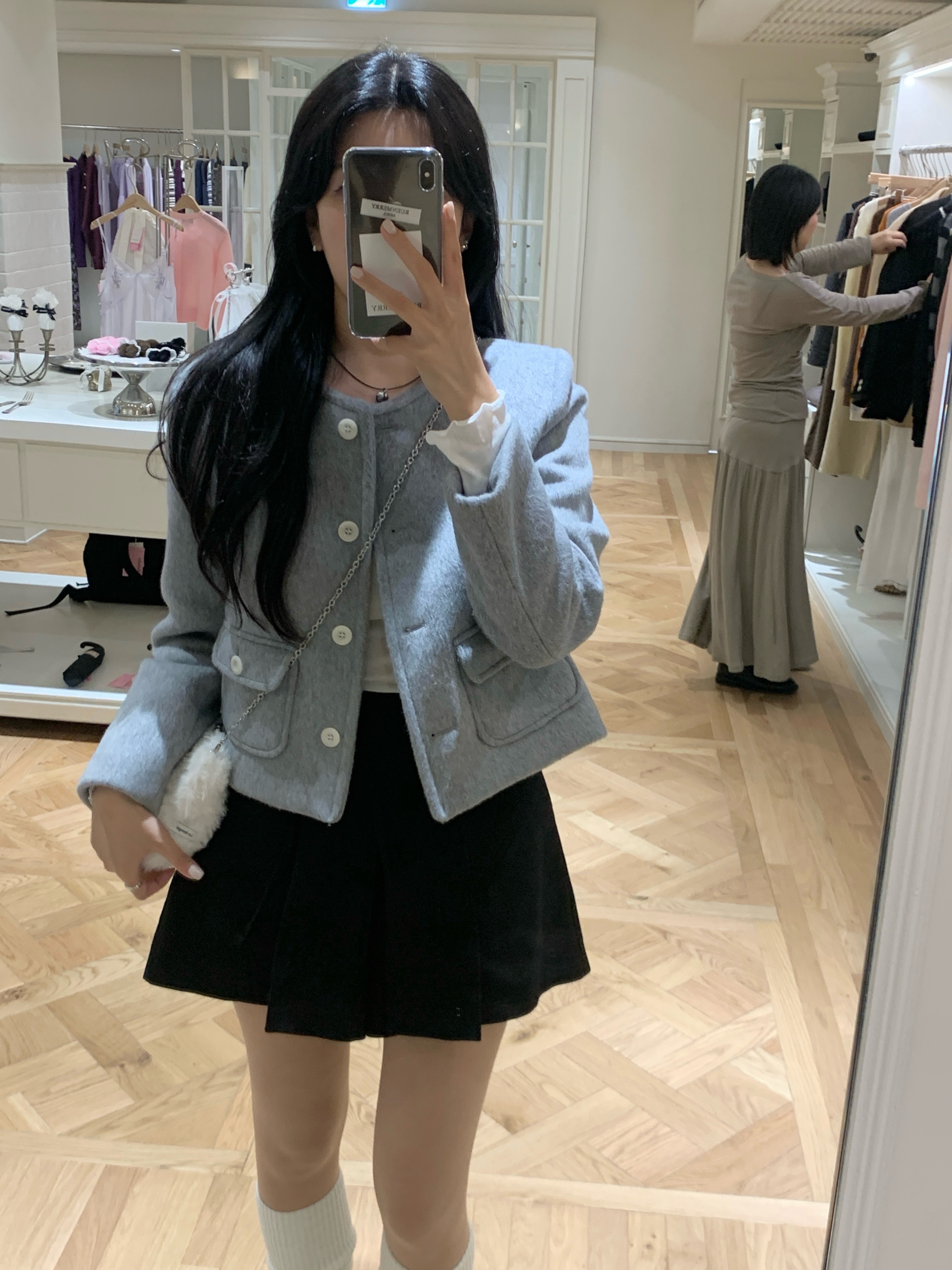[☃️MADE/🩷당일발송] 뮤어 울 브러쉬 코트 자켓, 누빔 안감 겨울 자켓 상세 이미지 52