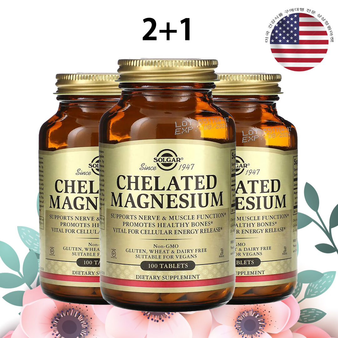 솔가 킬레이트 마그네슘 400mg 킬레이티드 100정, 3개 - 상품 이미지