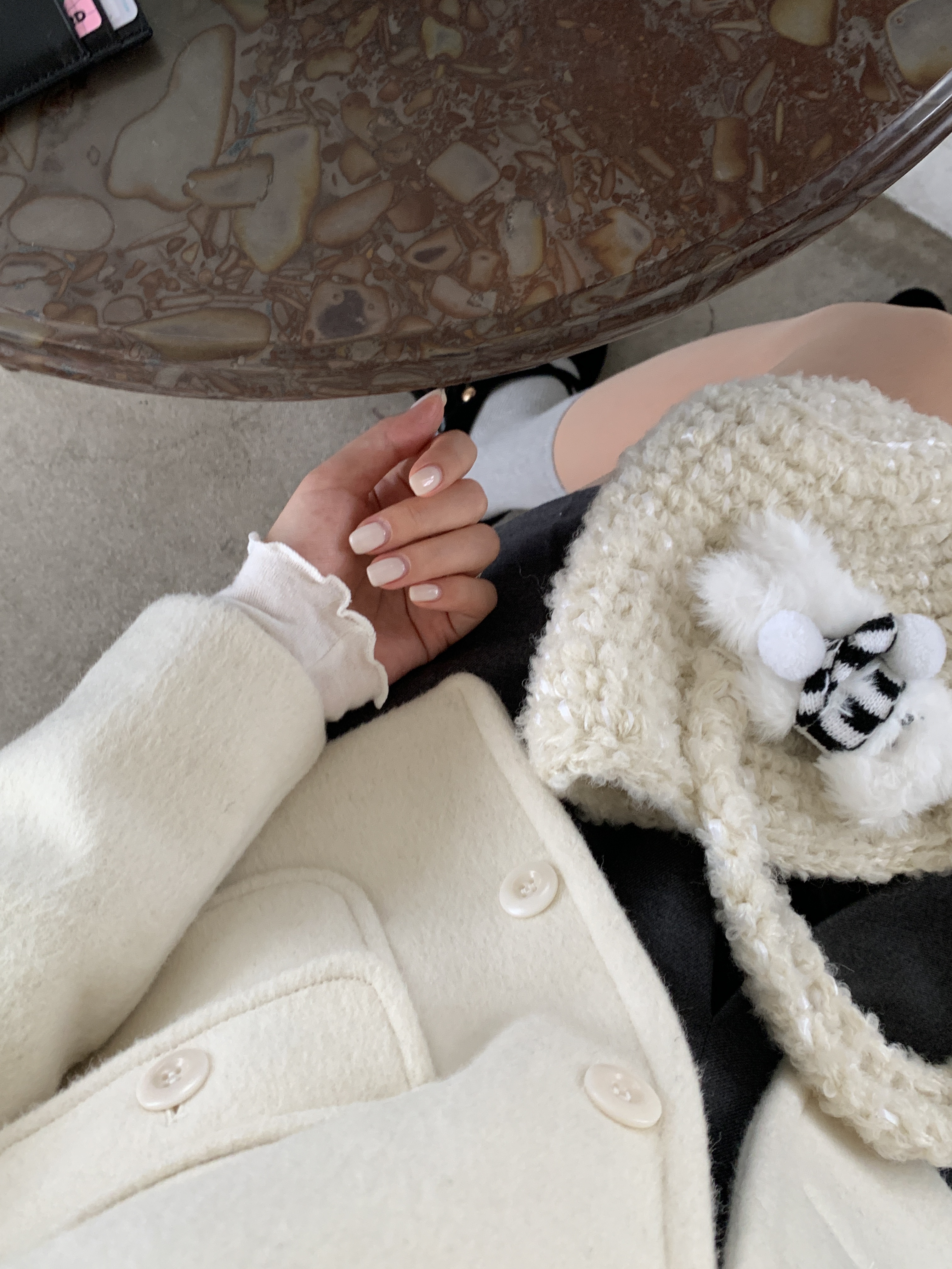[☃️MADE/🩷당일발송] 뮤어 울 브러쉬 코트 자켓, 누빔 안감 겨울 자켓 상세 이미지 4
