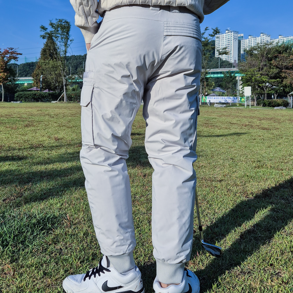 골프 패딩바지 남성 겨울 골프웨어 방한 방풍 바지 솜 빅사이즈 - 상세 이미지 4