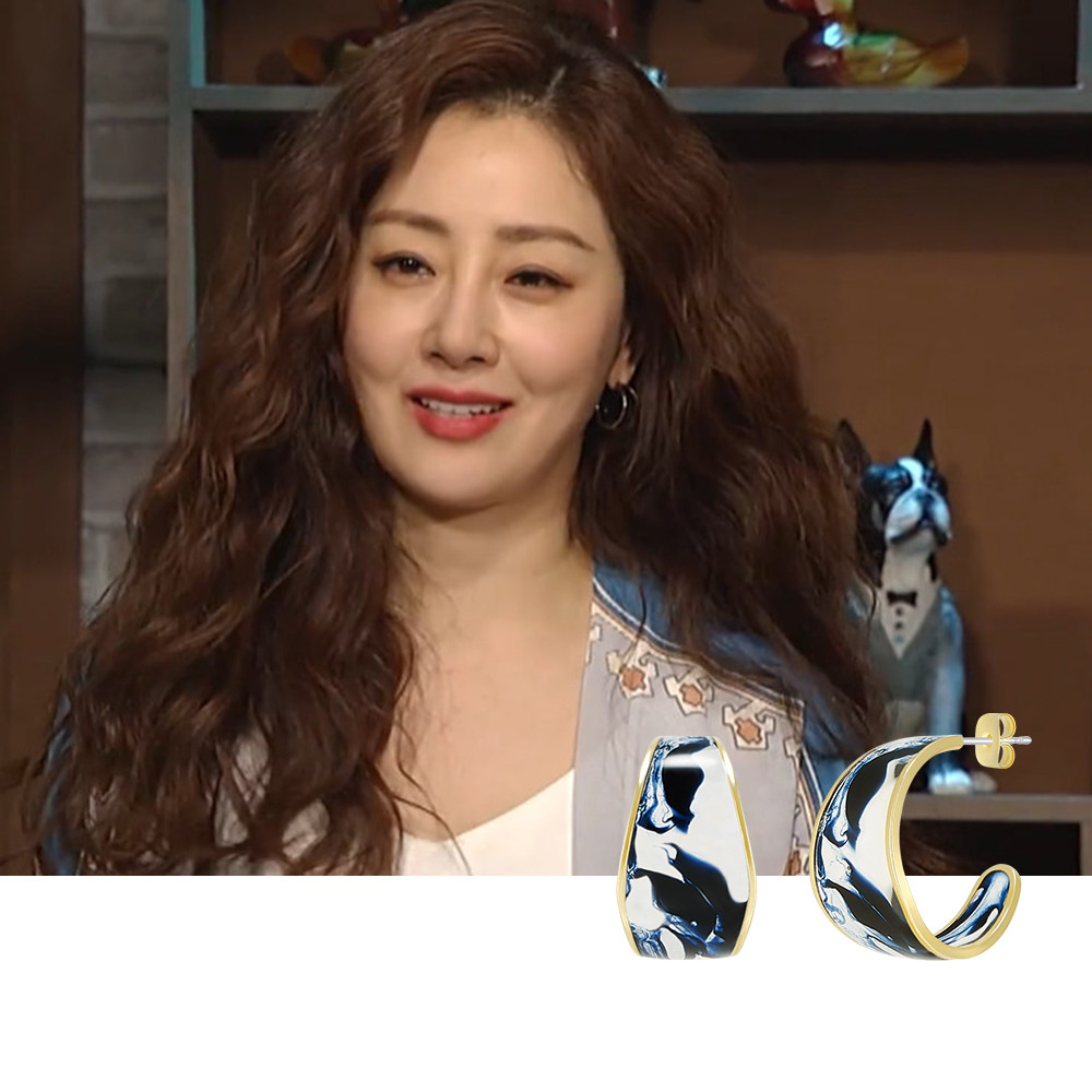 지옥에서온판사 박신혜 착용 폴브리알 주얼리 마블 에폭시 귀걸이 PDBE0212 - 상세 이미지 2