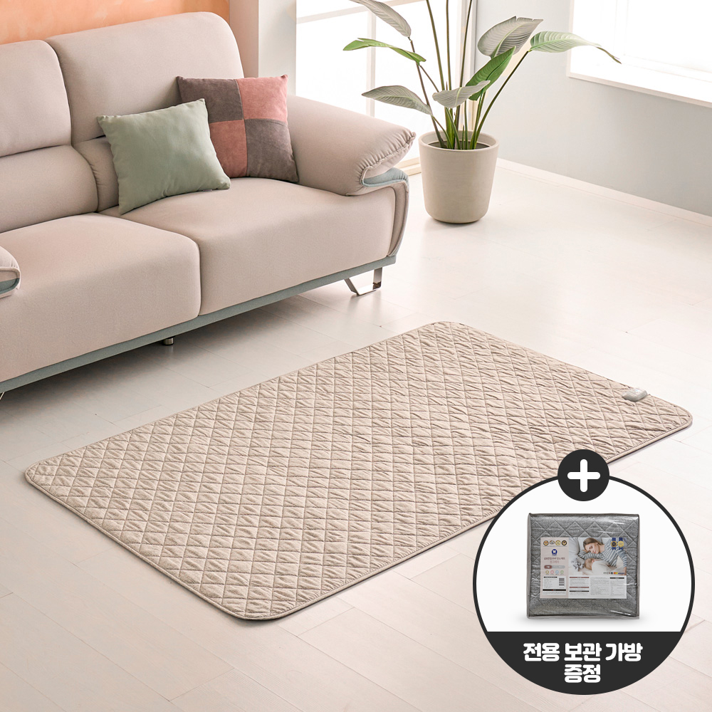 곰표한일 EMF 전자파 안심 탄소매트 전기장판 전기요 베이지 그레이 더블