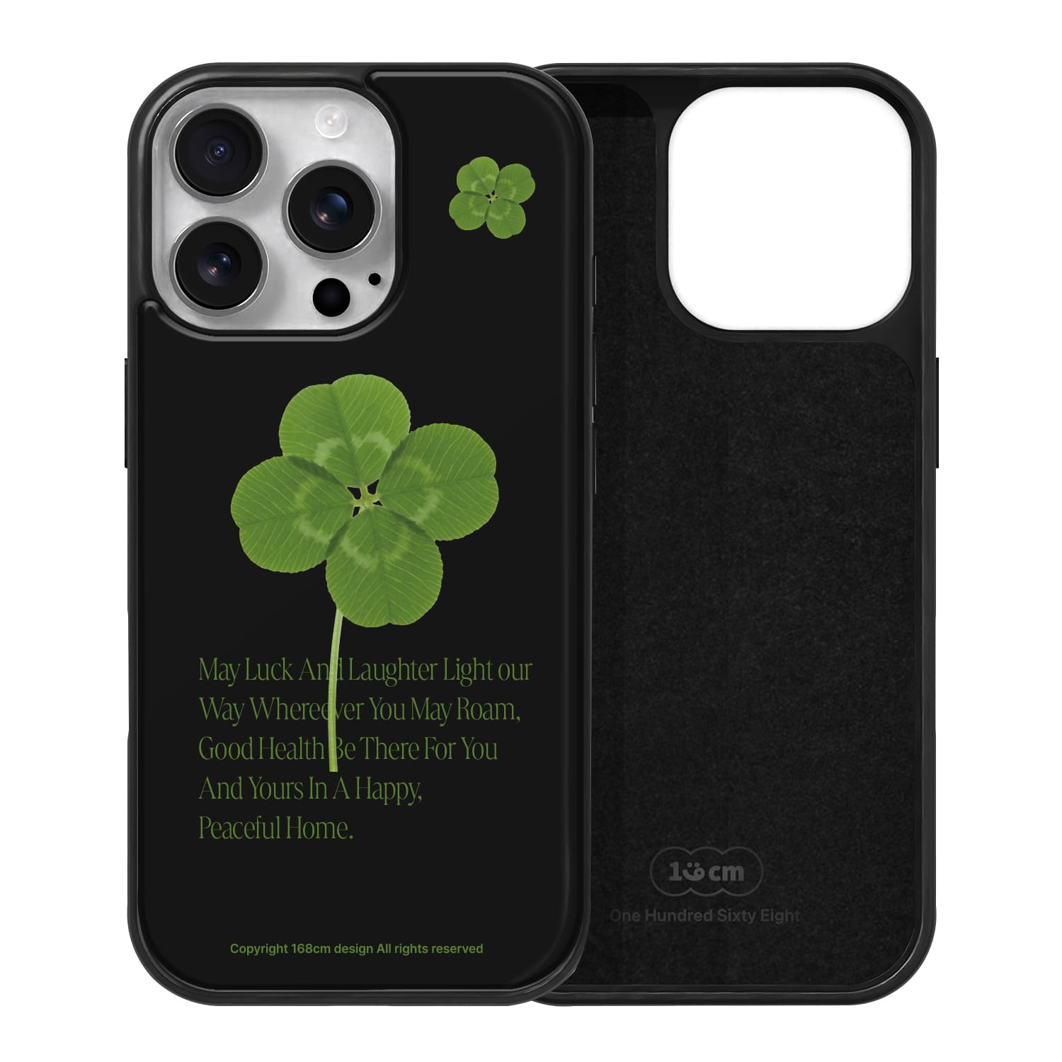 아이폰15 프로 맥세이프 케이스 하드 스웨이드 클로버 블랙 - 상세 이미지 2