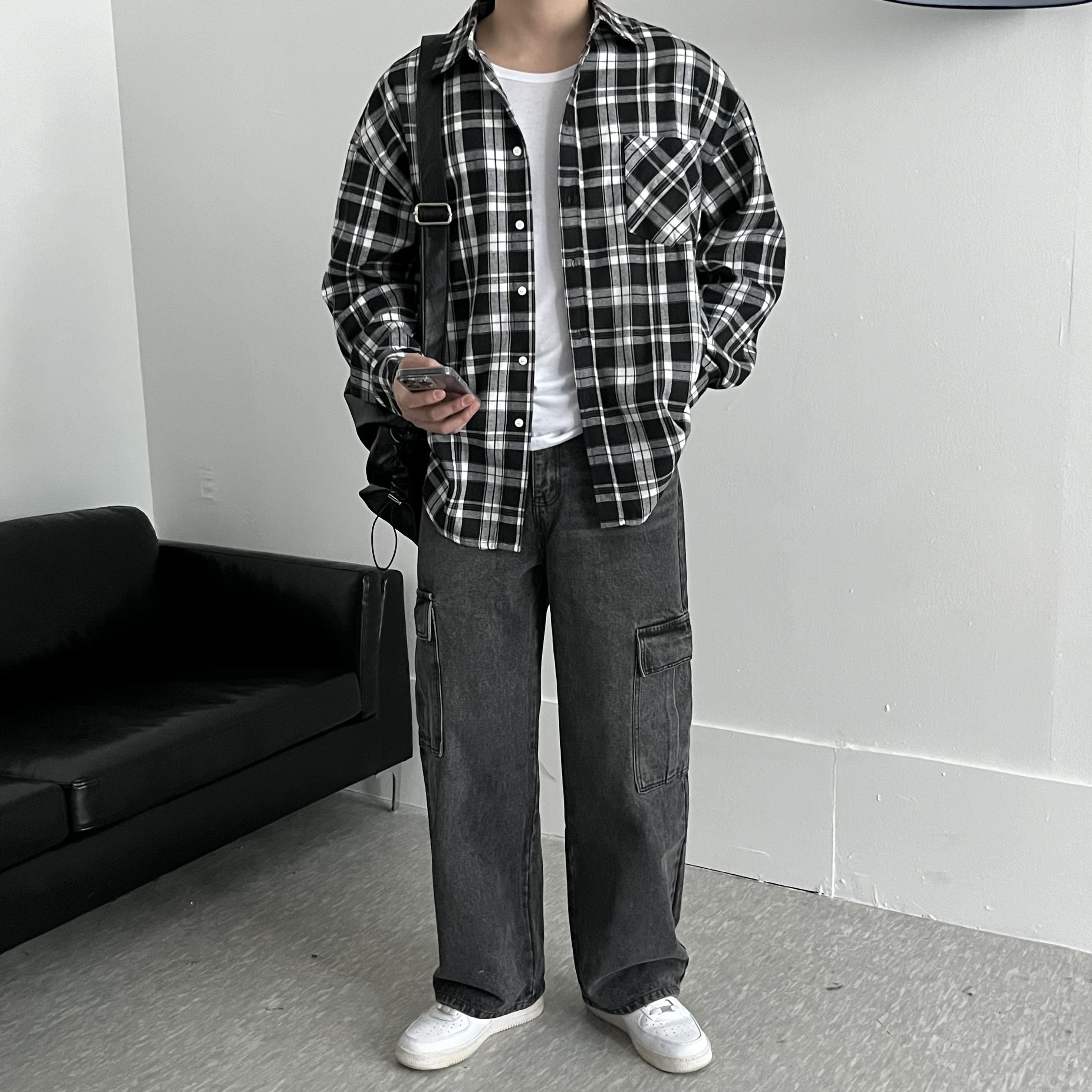남성체크셔츠 남자체크남방 캐주얼셔츠 - 상세 이미지 2