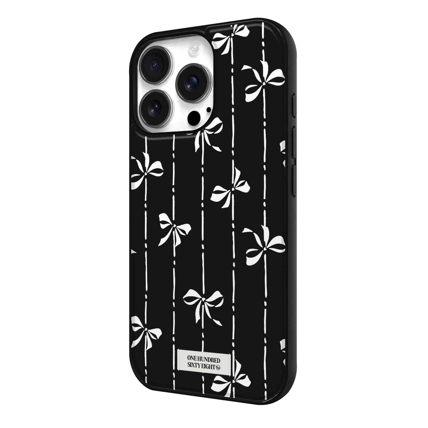 아이폰15 프로 맥세이프 케이스 스웨이드 리본 스트라이프 화이트 - 상세 이미지 4