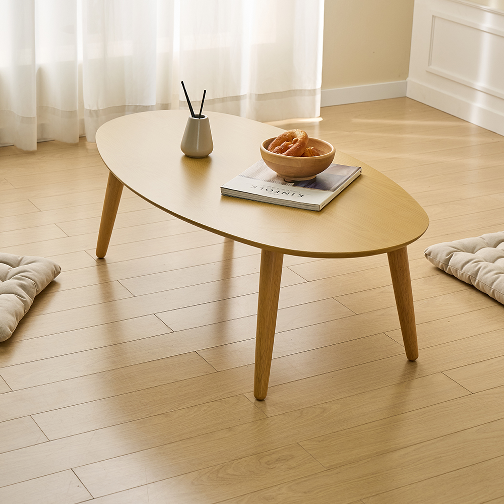 모드 낮은 거실 소파테이블 좌식 테이블 식탁 좌탁 밥상 타원형