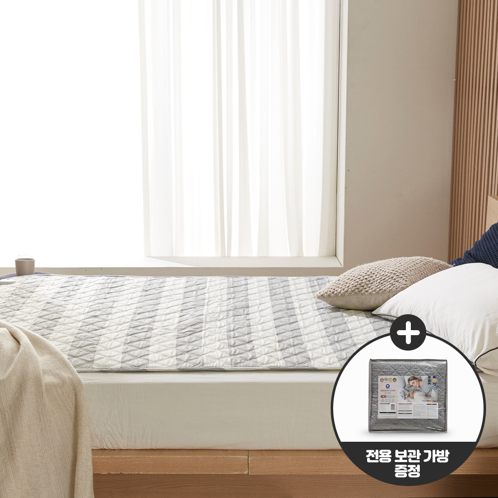 곰표한일전자 EMF 워셔블 카본 탄소매트 전기장판 심플라인 퀸더블 분리난방