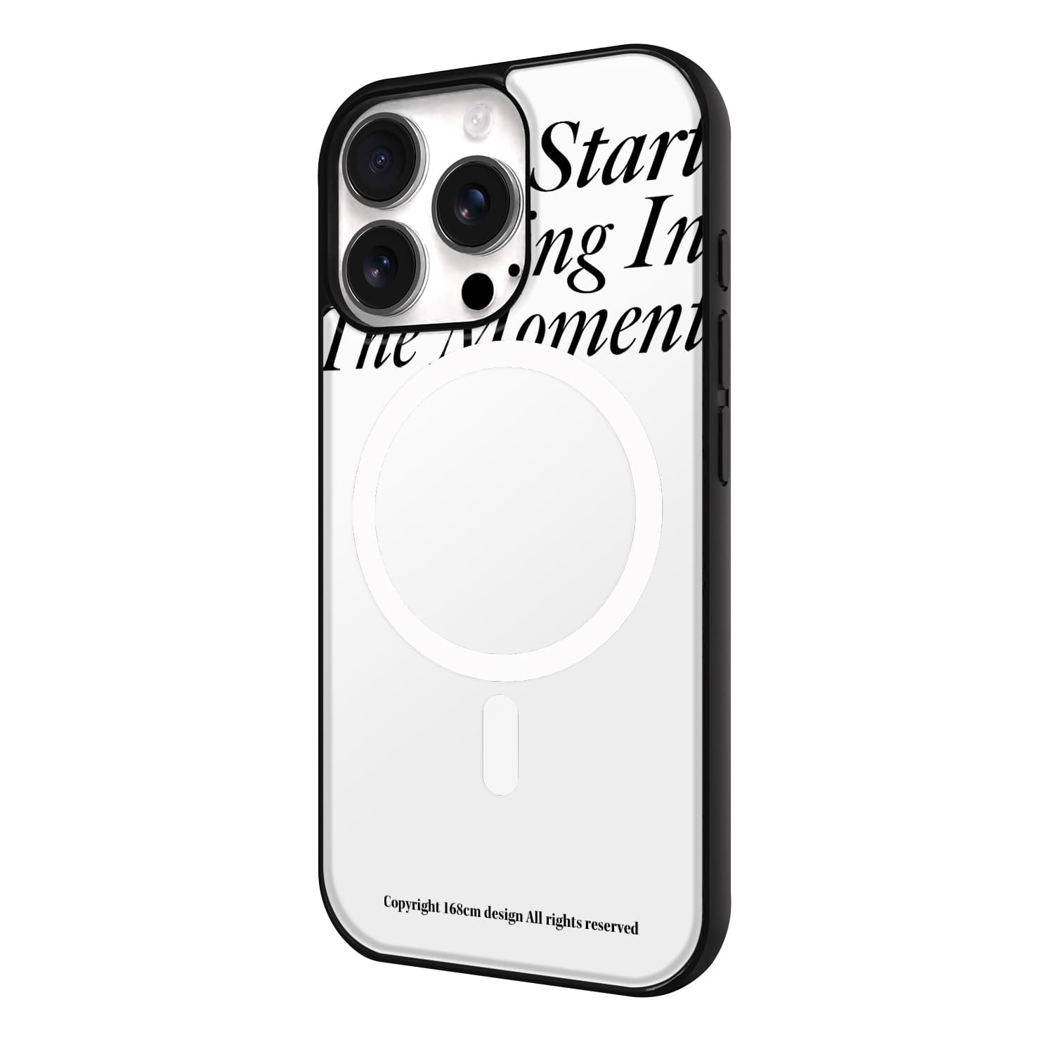 아이폰15 프로 케이스 맥세이프 하드 스웨이드 Start Living 화이트 - 상세 이미지 3