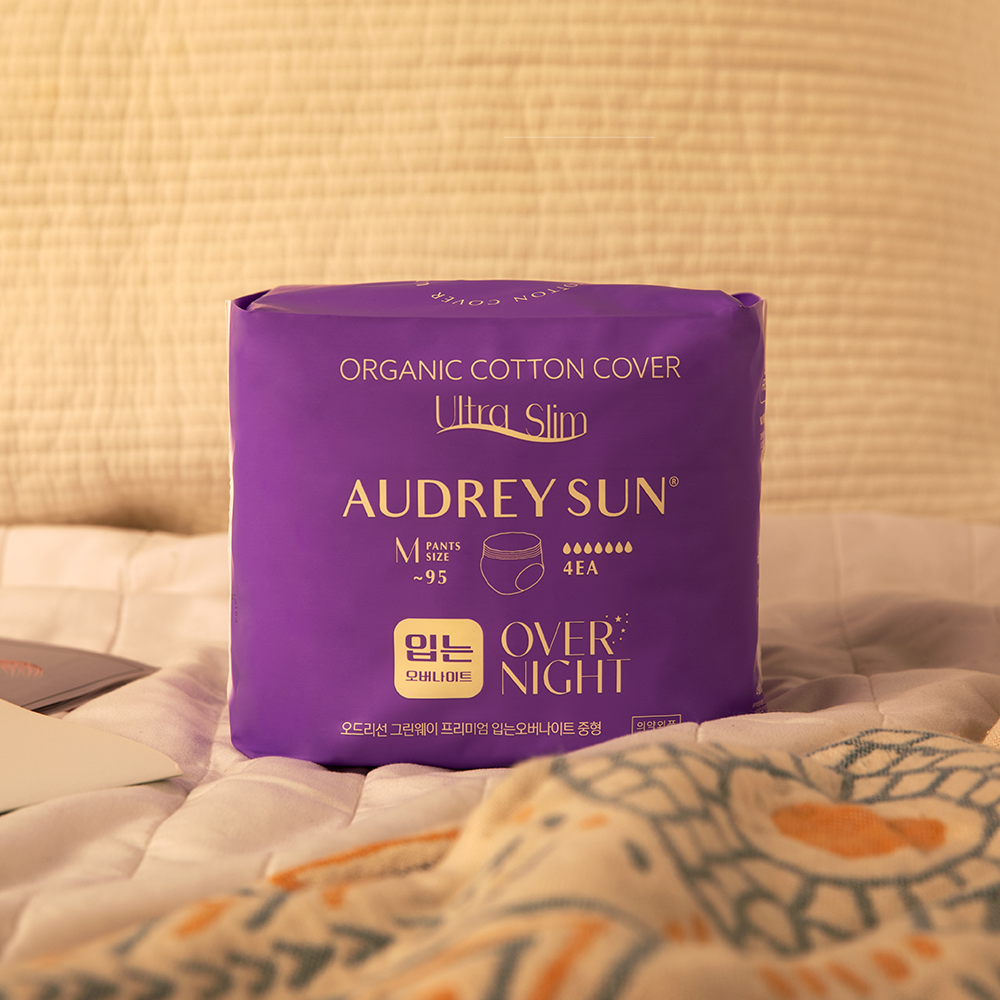 오드리선 그린웨이 입는오버나이트 팬티형생리대 유기농 순면 중형 4pcs X 4팩