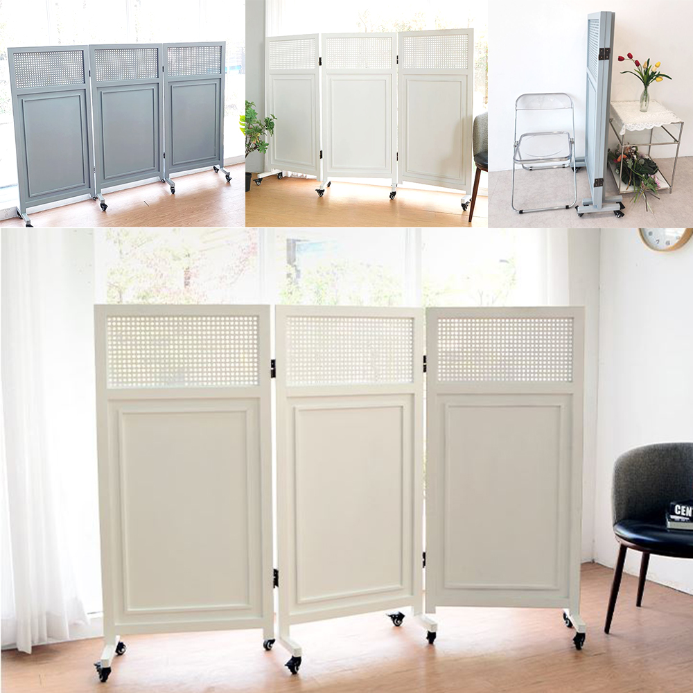 다용도 3단 파티션 카페 사무실 바퀴 이동식 원목 칸막이