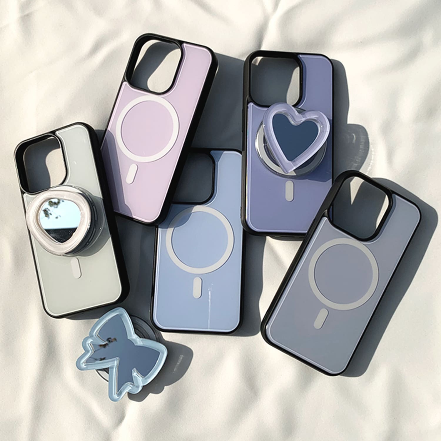 아이폰15 프로 맥세이프 케이스 하드 스웨이드 체리 블라썸 - 상세 이미지 2