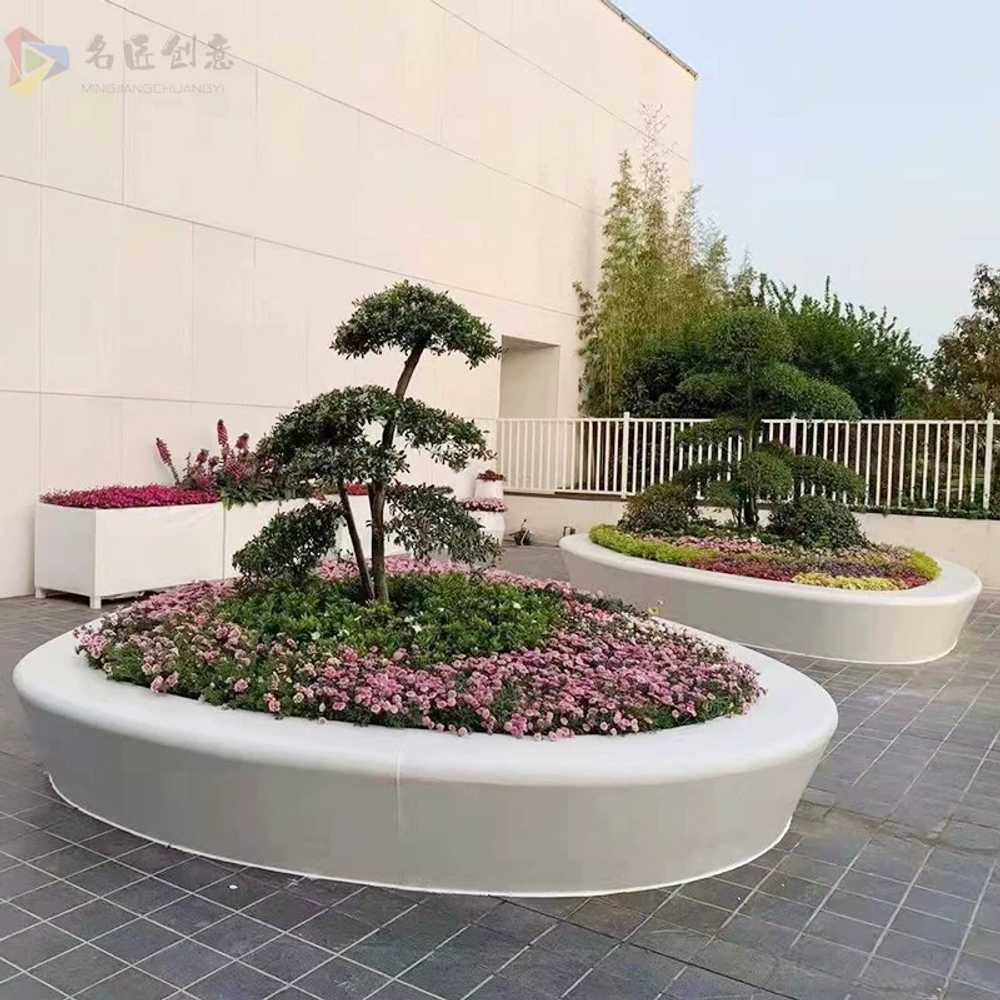 나무 둘레 벤치 쉼터 휴식 광장 수목원 조경 정원 - 상세 이미지 2