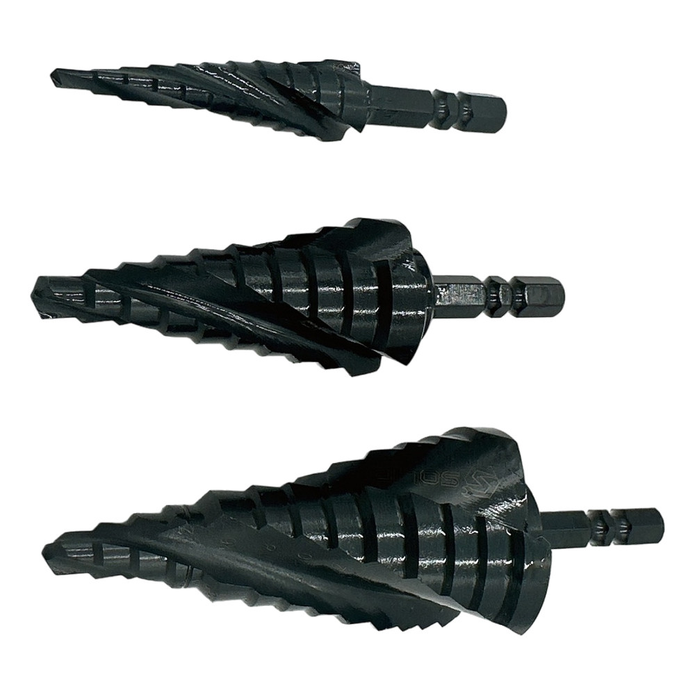 솔리드 3날 철 스텐 스텝드릴 홀쏘 홀커터 비트 천공 목재 겸용 6-25mm, 1개 이미지 2