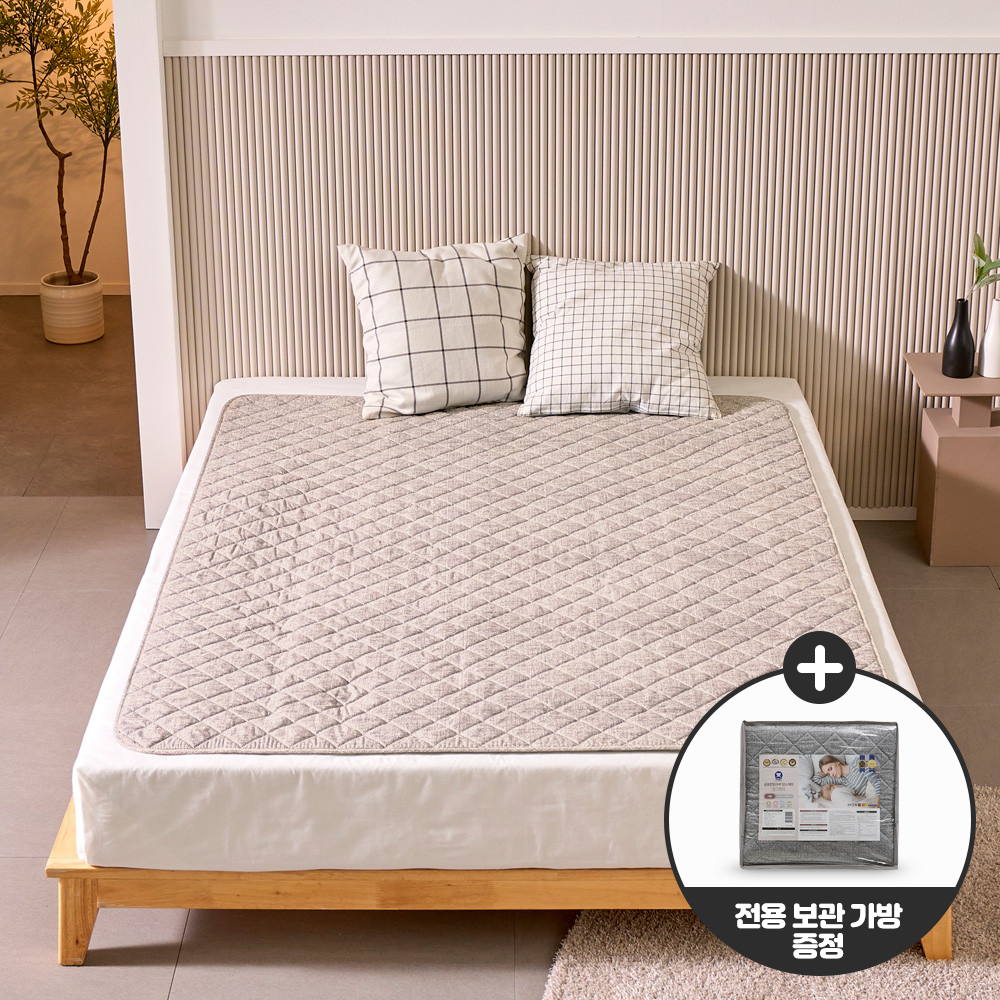 곰표한일 EMF 전자파 안심 탄소매트 전기장판 전기요 베이지 그레이 퀸더블 원난방
