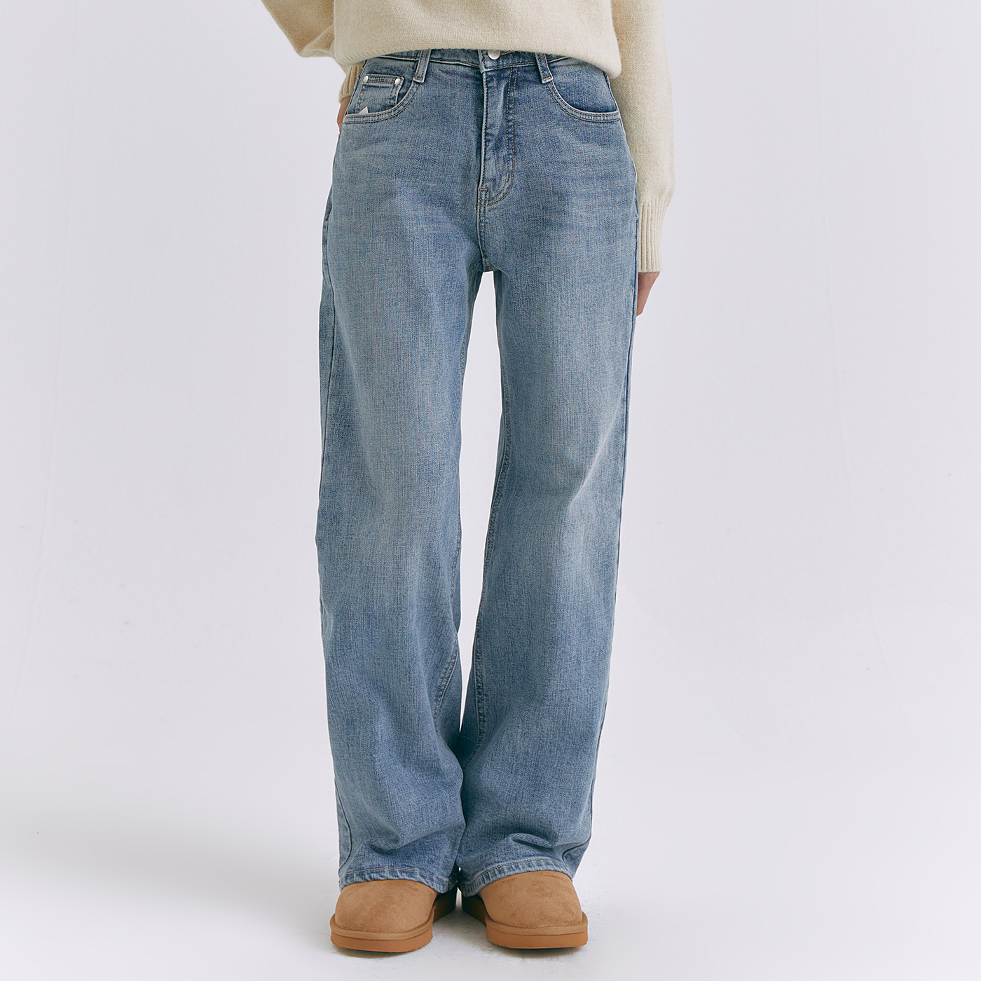 [역시즌 특가] [N배송][Fit me] 로엠 와이드 기모 데님 RMTJE4VG04