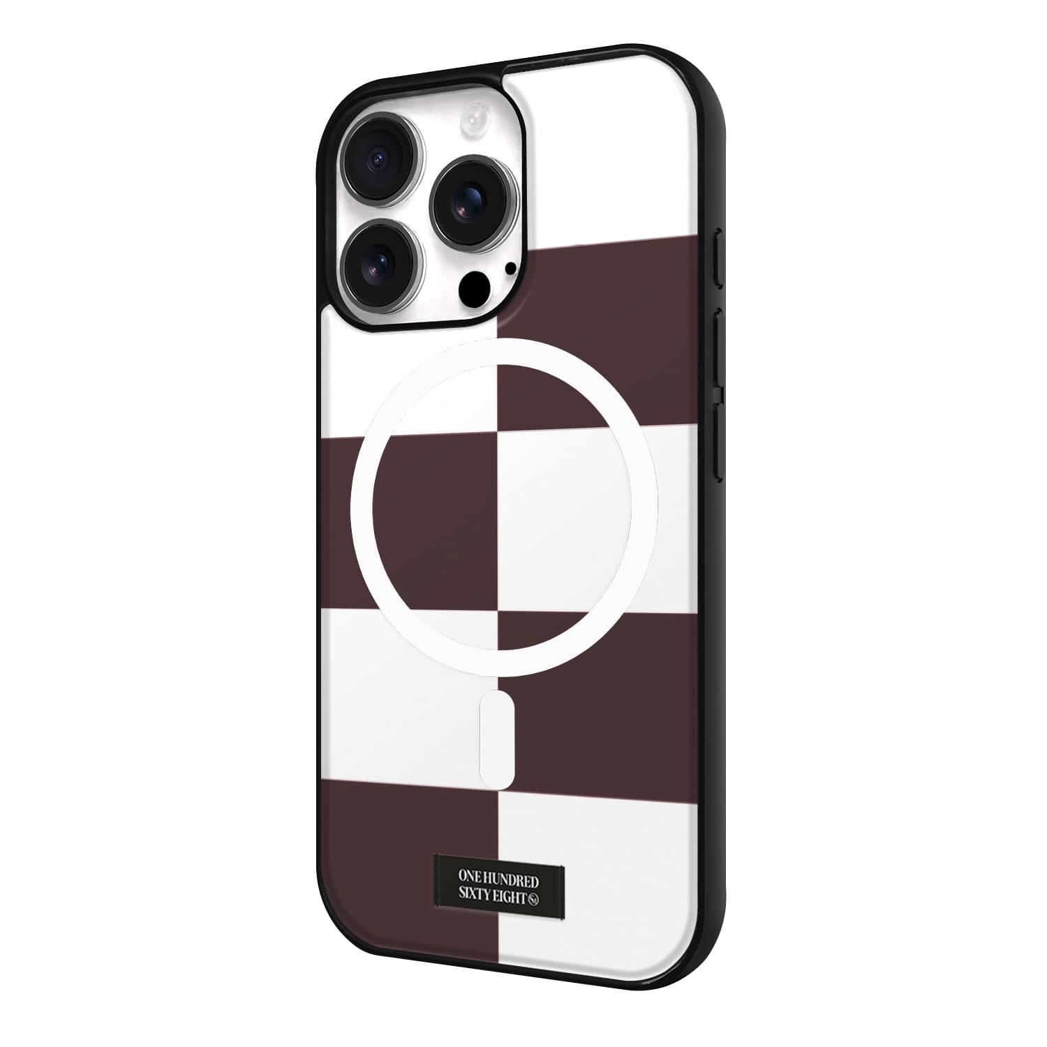 아이폰15 프로 맥세이프 케이스 심플 스웨이드 체커블록 화이트 - 상세 이미지 3