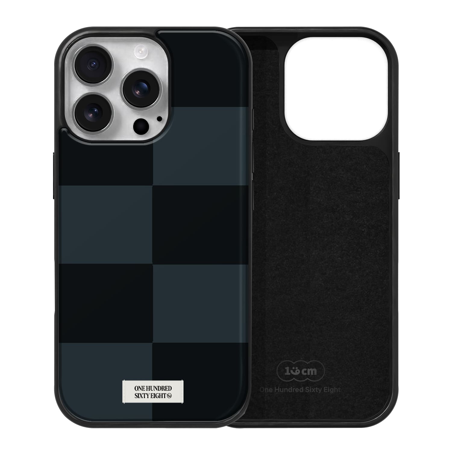 아이폰15 프로 맥세이프 케이스 하드 스웨이드 체커블록 블랙 - 상세 이미지 2