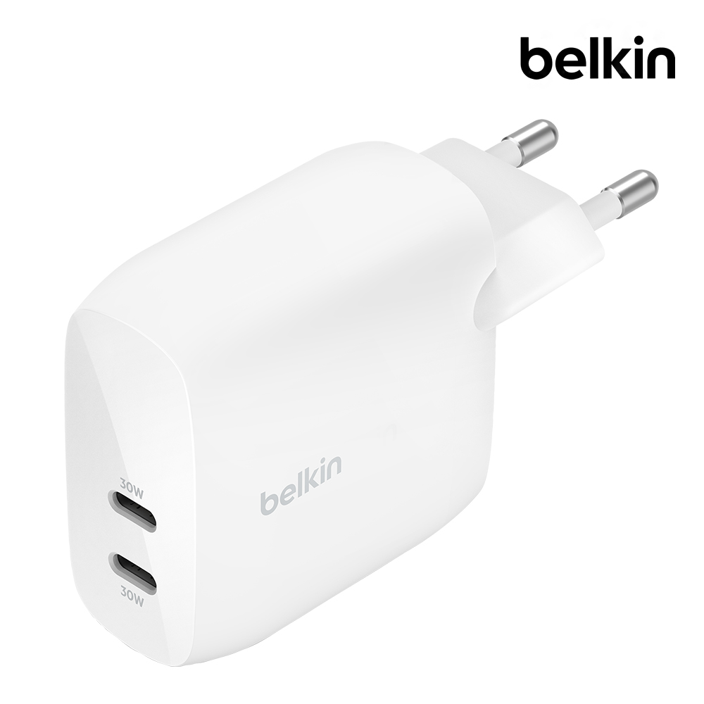 벨킨 60W 듀얼 C타입 PD 3.1 PPS 고속 충전기 WCB010kr 아이폰17 갤럭시 S26 아이패드 프로 M5 갤럭시탭 호환 제품 이미지
