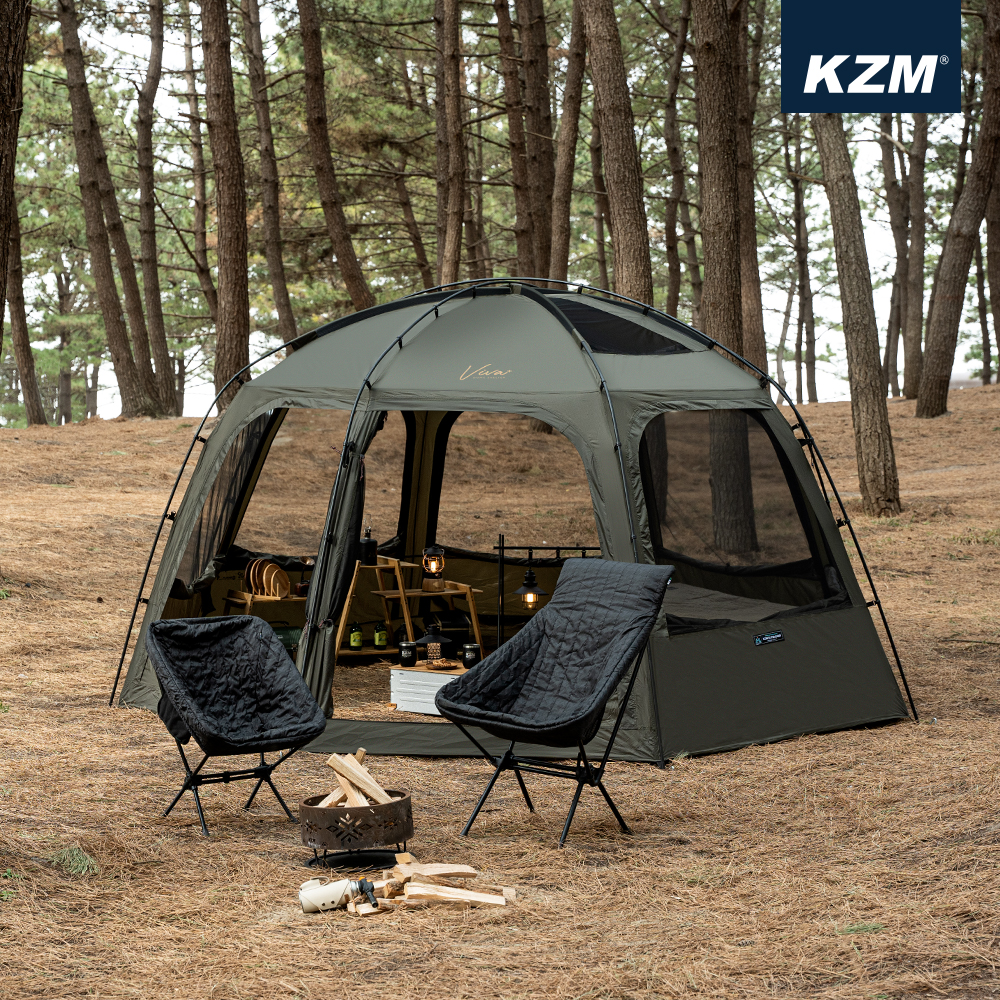 비바돔 플러스 쉘터 텐트 카키 돔 캠핑텐트 개방감 간편설치