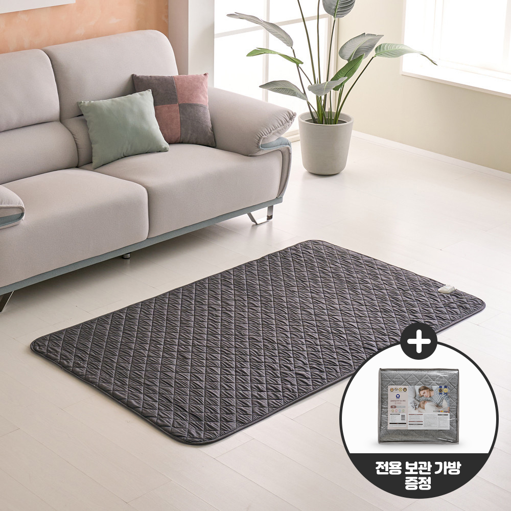 곰표한일전자 EMF 워셔블 탄소매트 폰지 심플블랙그레이 더블