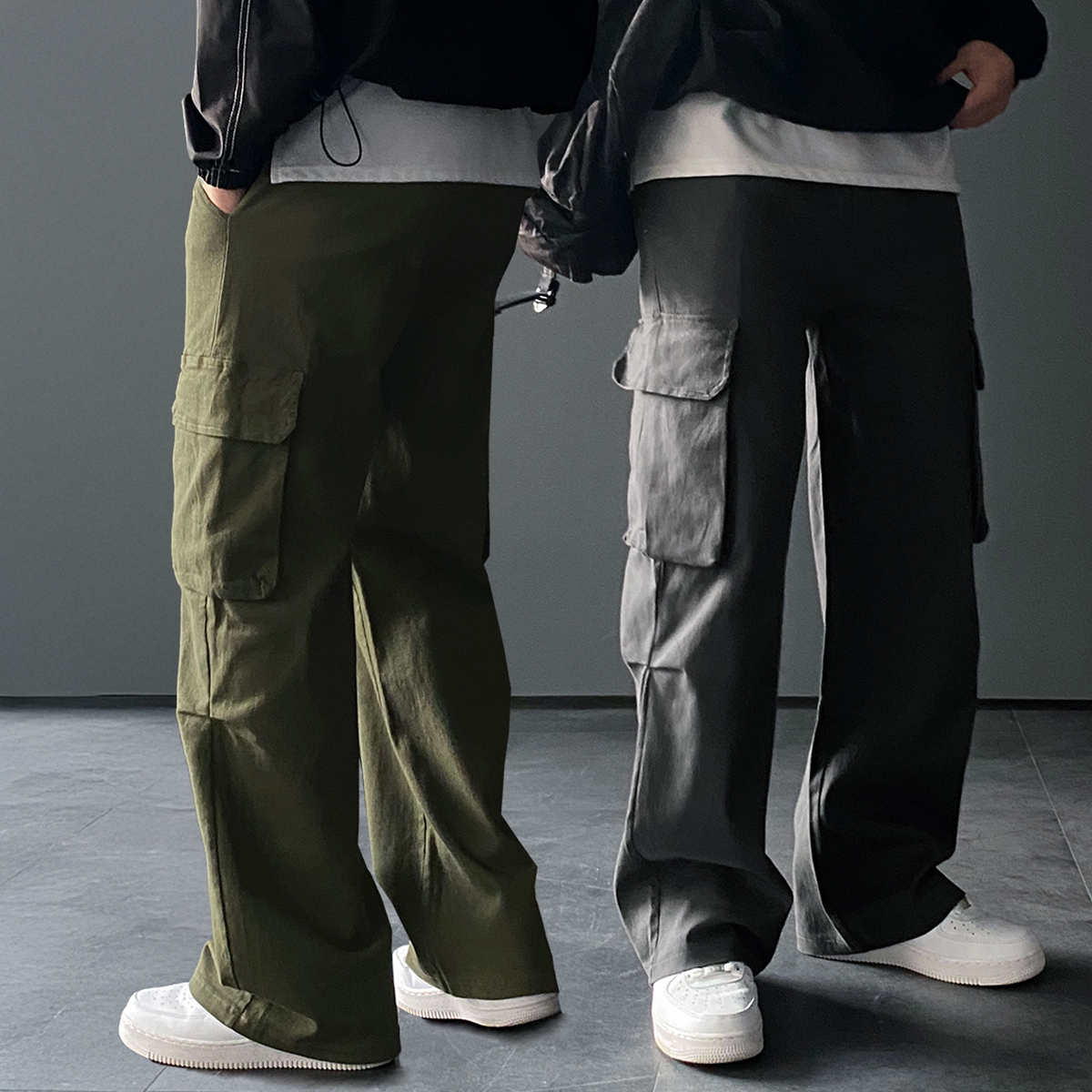 와이드카고팬츠 남자카고바지 퍼티그팬츠 제품 이미지