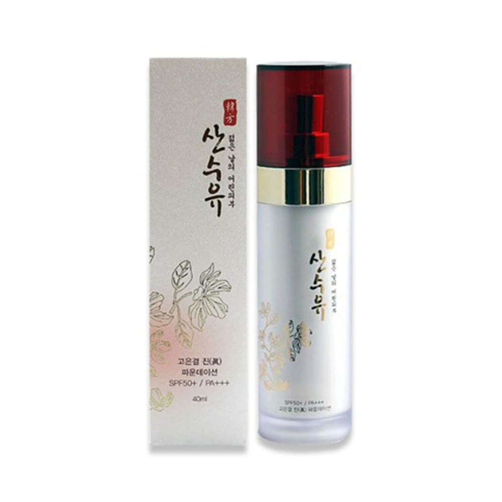 산수유 파운데이션 40ml 21호 메이크업 베이스 쿠션 파데 커버력 물광 - 상품 이미지