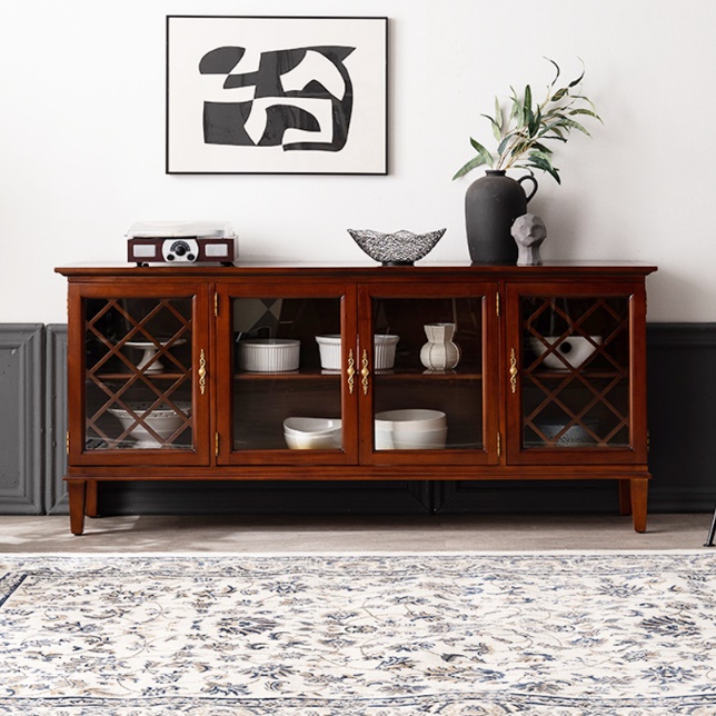 엔틱장식장 클래식 빈티지장식장 고급 거실유리장 유리진열장