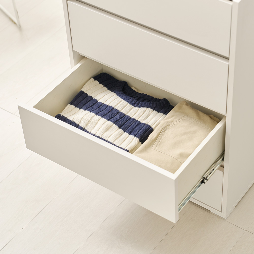 엔터드 옷 서랍장 드레스룸 아일랜드 모듈수납장 550x400x780mm, 4단, 화이트
