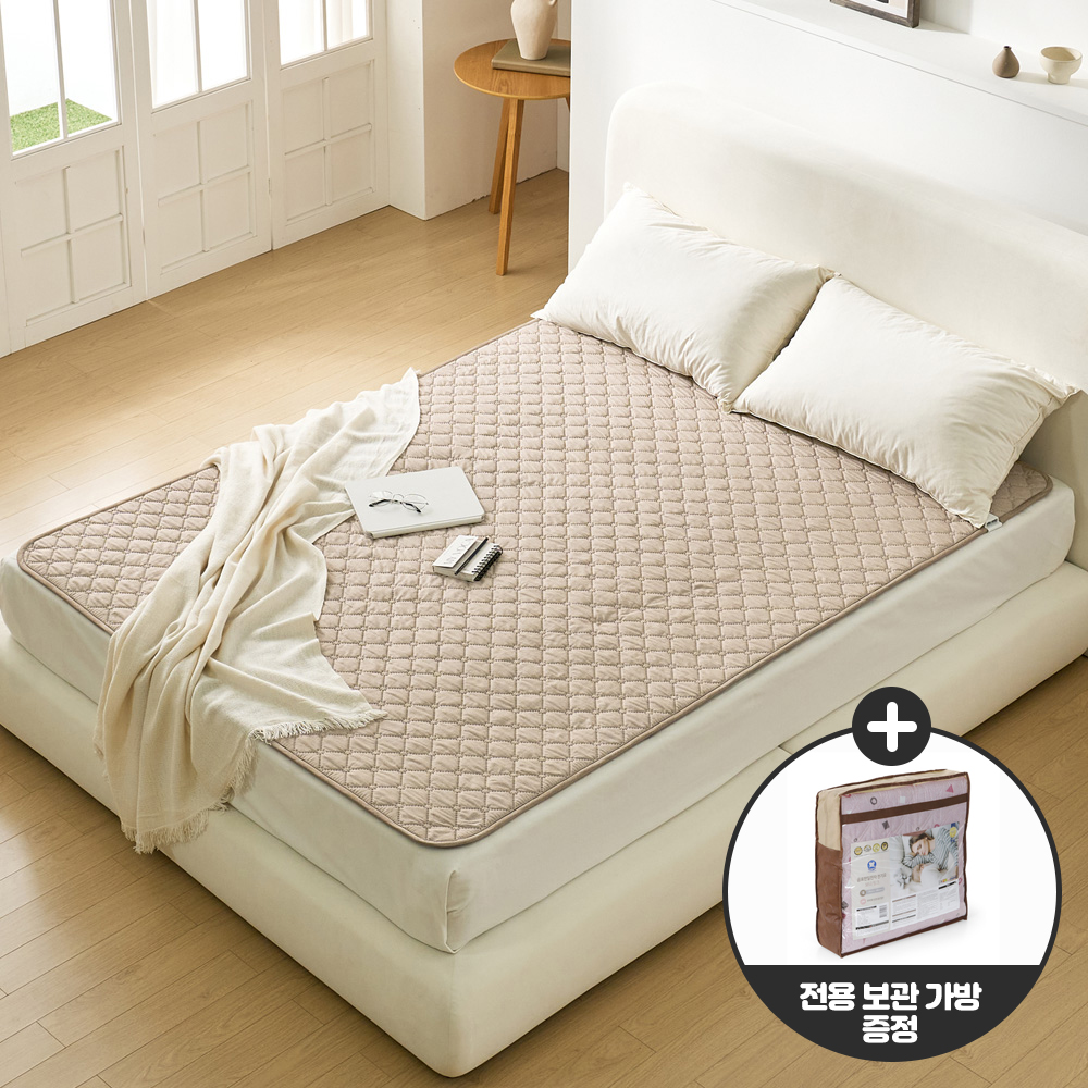 곰표한일전자 무자계 전기요 자기장 안심 워셔블 캠핑 온열전기매트 퓨어베이지 더블