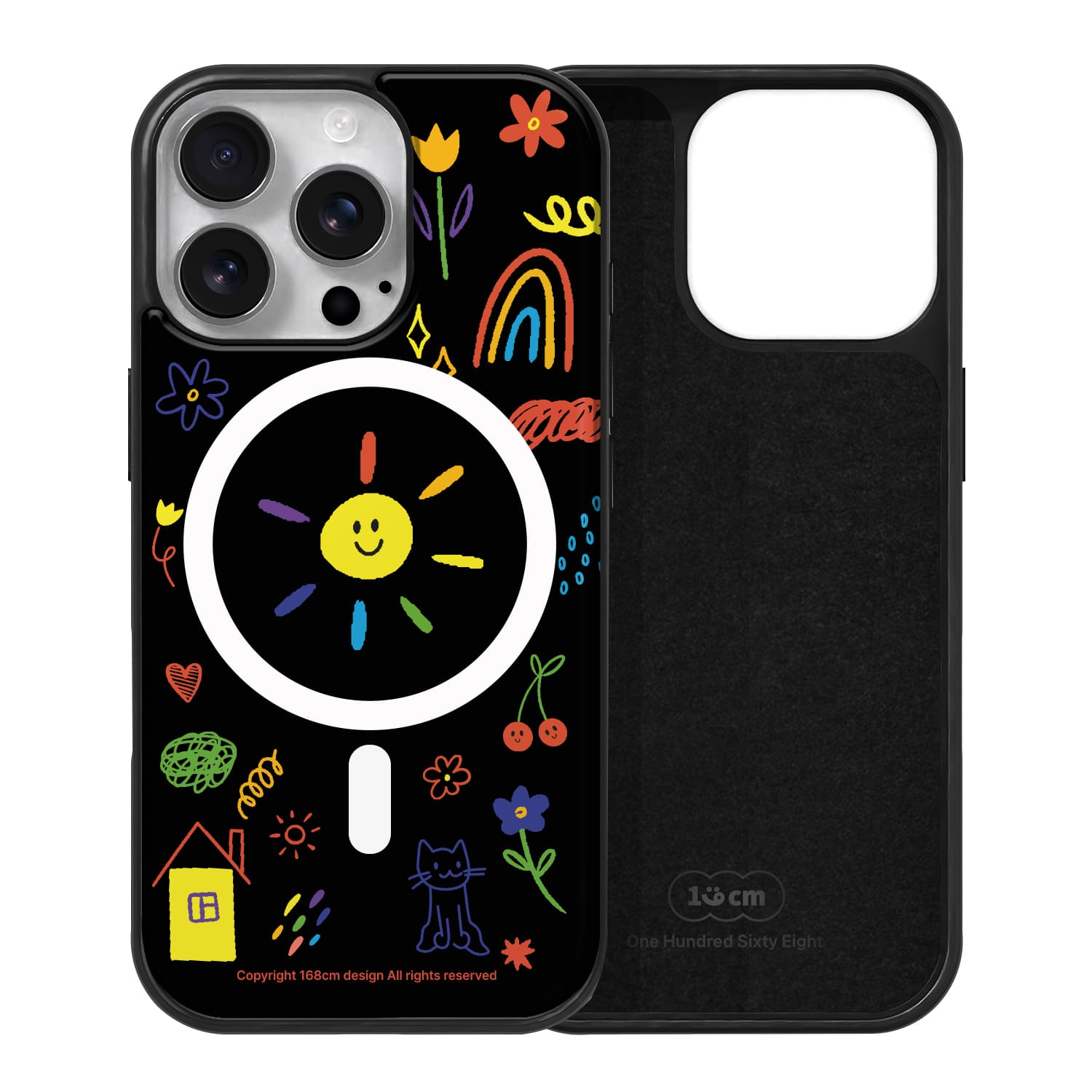 아이폰15 프로 맥세이프 케이스 자석 스웨이드 스케치북 블랙 - 상품 이미지