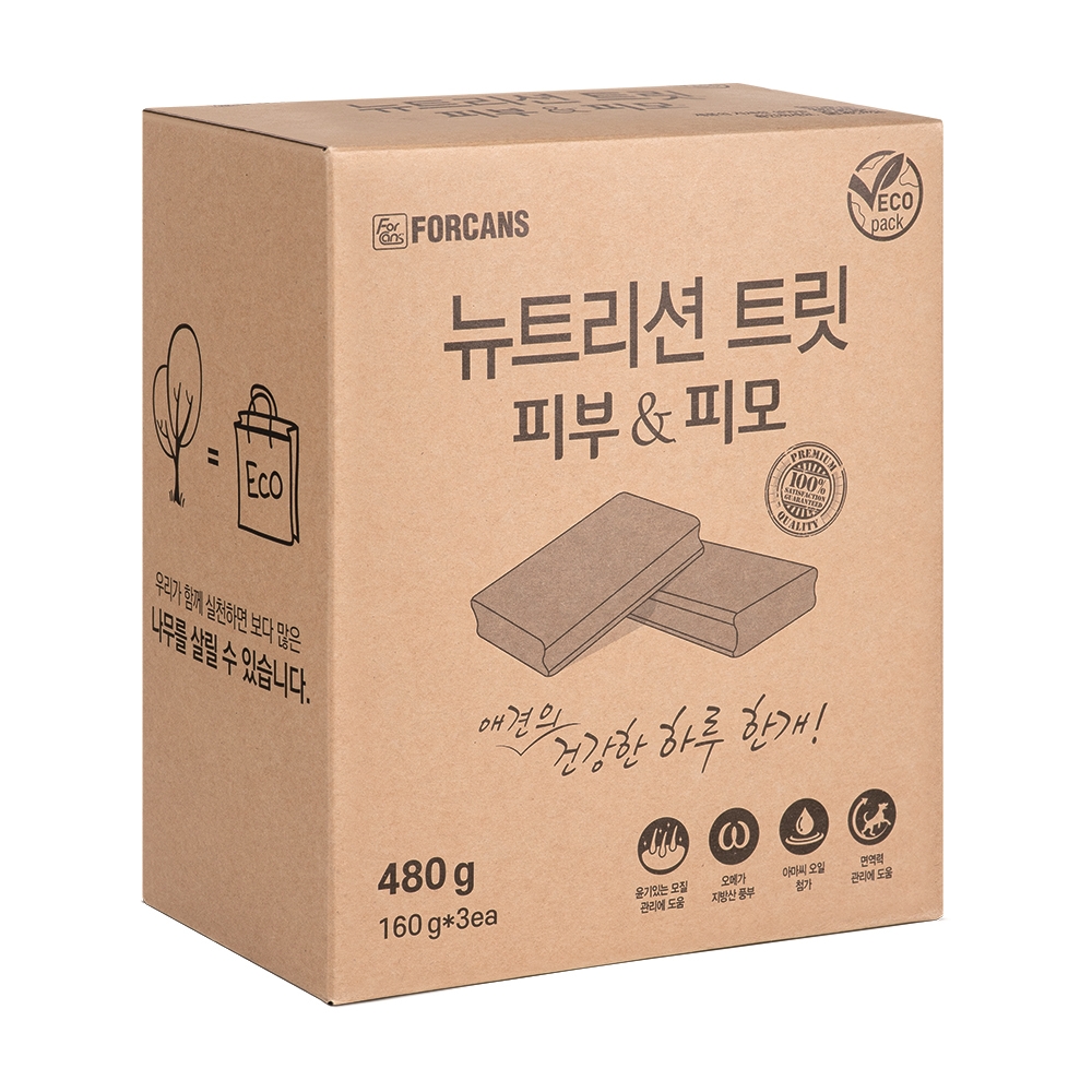 뉴트리션트릿 에코팩 60개입 480g 포켄스 강아지 영양제