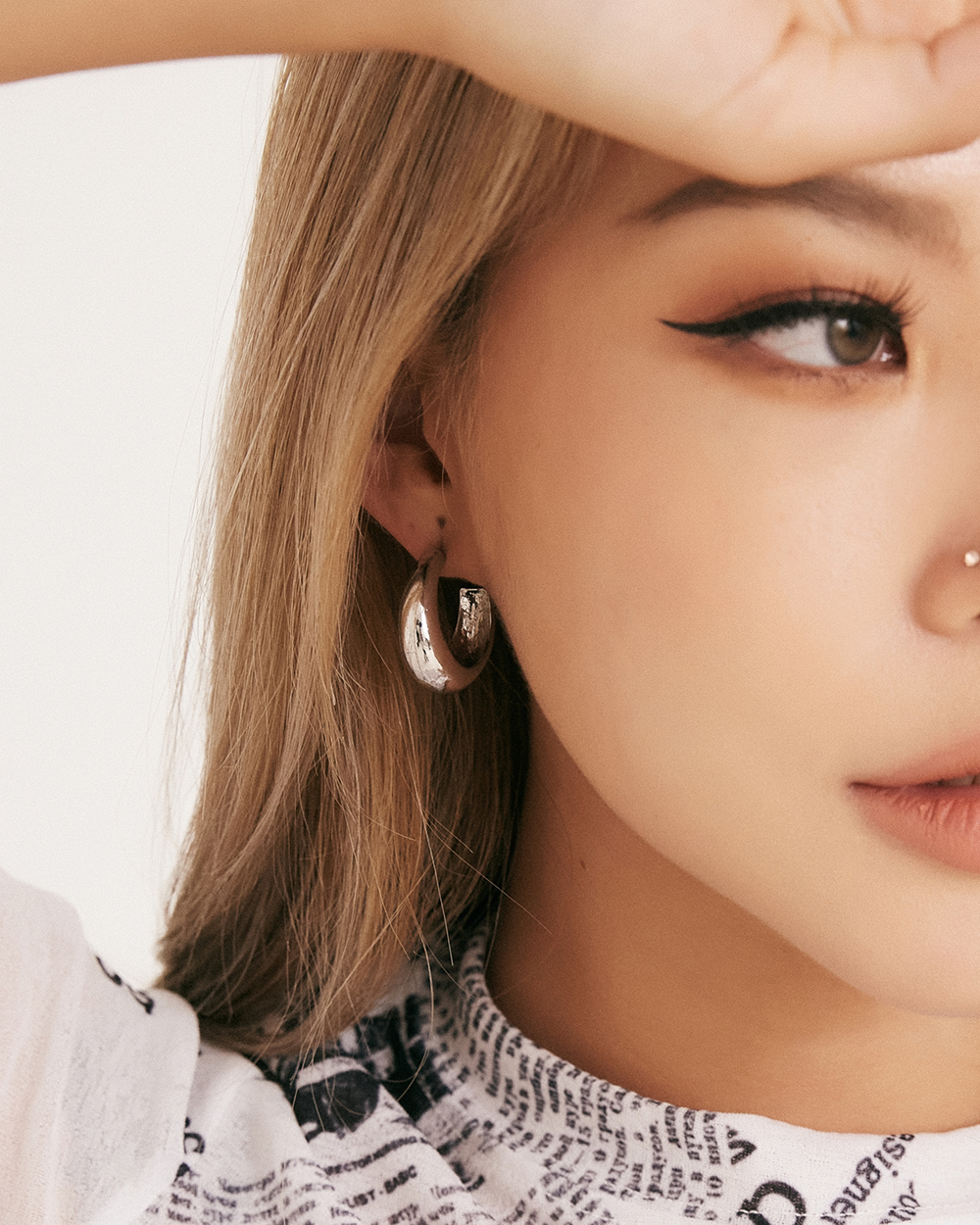 써지컬링귀걸이 큰 링 귀걸이 써지컬스틸 기본 데일리 이미지 8