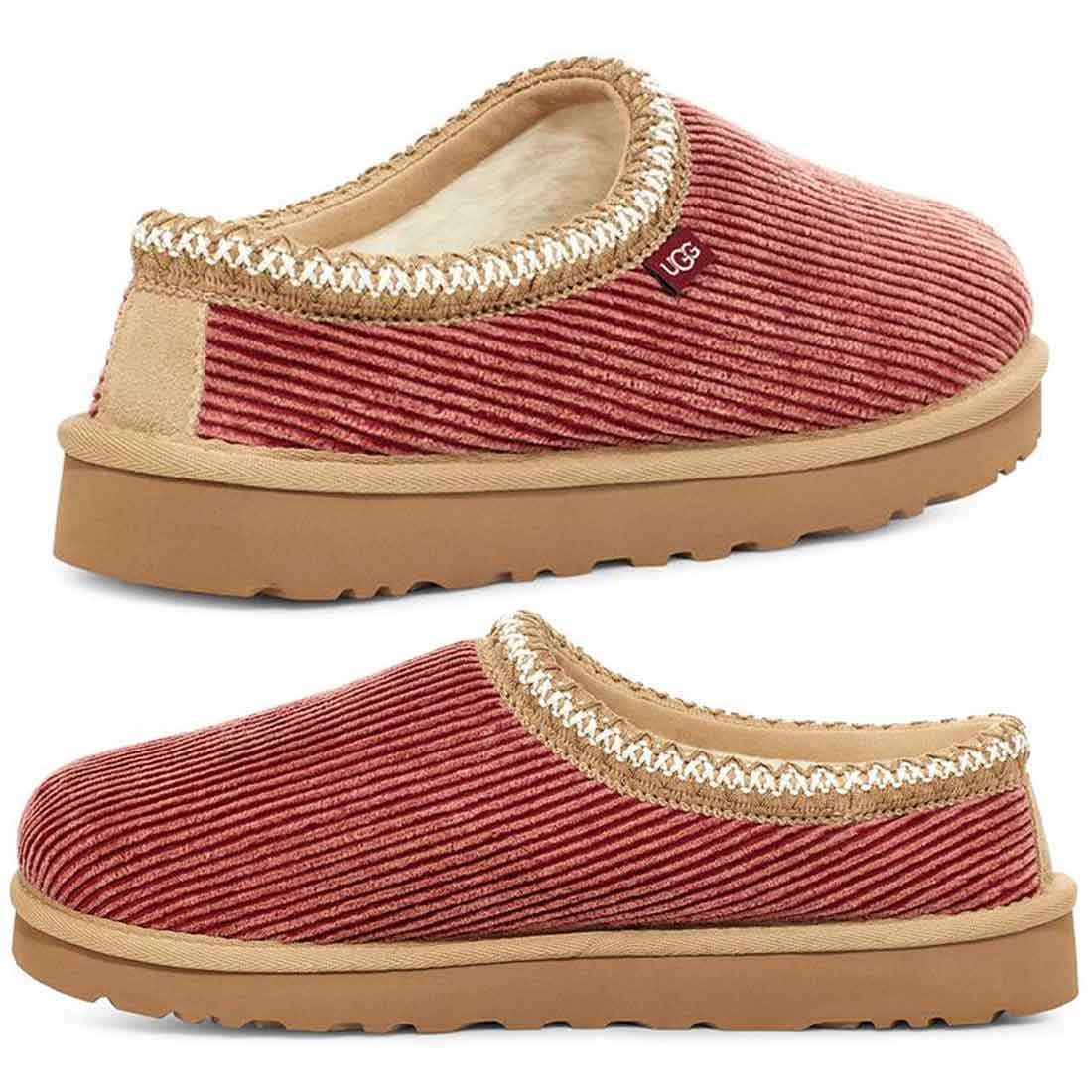 어그 UGG 타스만 코듀로이 양털 남성 슬리퍼 슬립온 1134310 레드 와인 - 상세 이미지 3