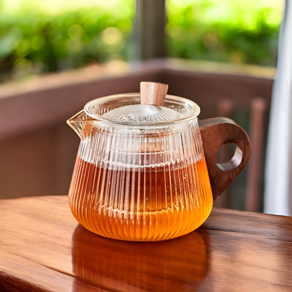 티팟 티메이커 내열유리 찻 차주전자 티포트 차그루 우드링