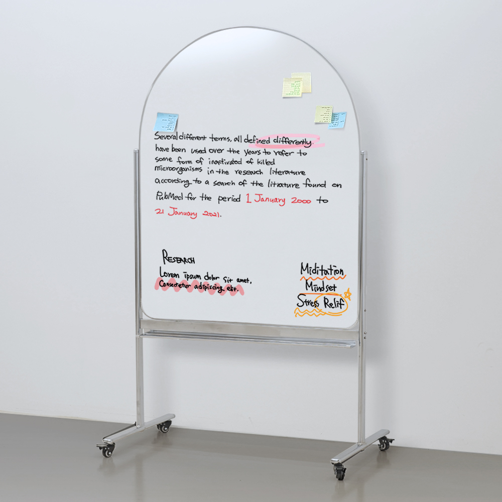 아치형 양면 자석 화이트보드 이동식 스탠드 칠판 900X1200 블랙 이미지 4