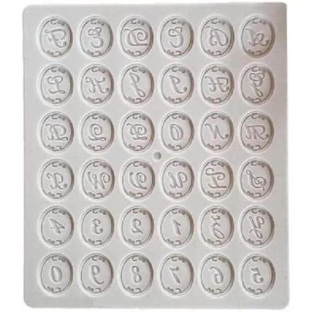 [해외]EVER GARDEN 알파벳 코인 실리콘 몰드 필기체 레진 아로마 스톤 석고 비누 캔들(양초) 수지 점토 오르고나