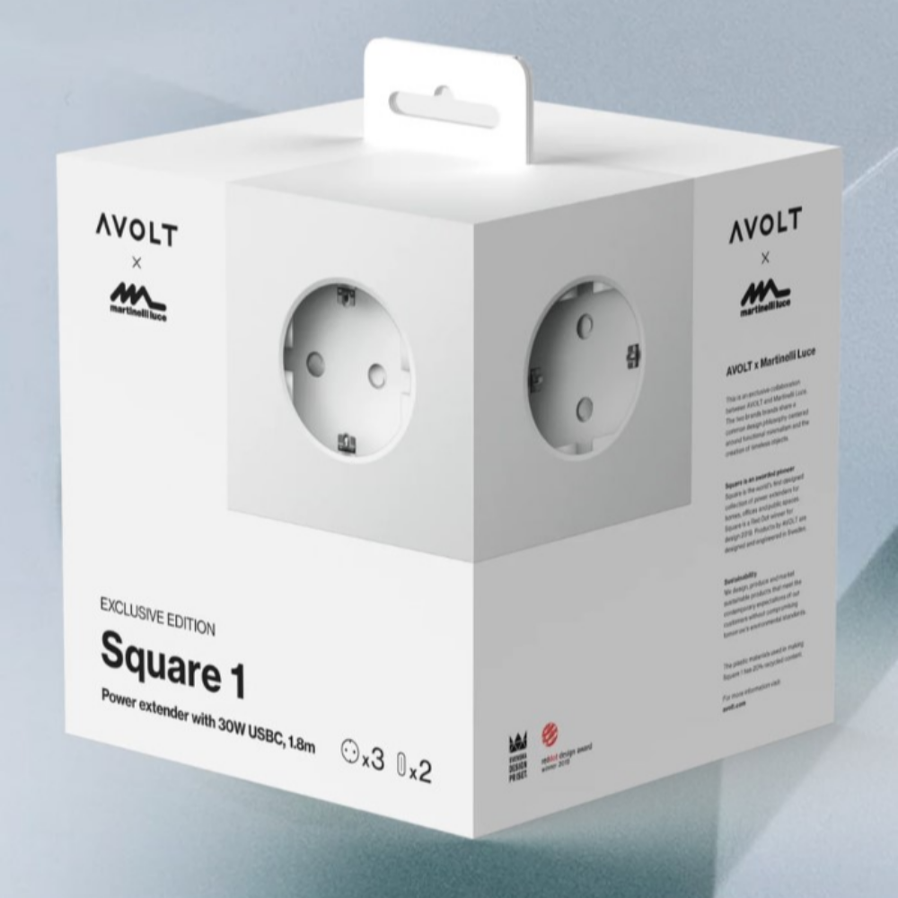 아볼트 마르티넬리루체 스퀘어1 고용량멀티탭5구(콘센트3구+usb C타입2구)오팔 화이트 - 상세 이미지 5