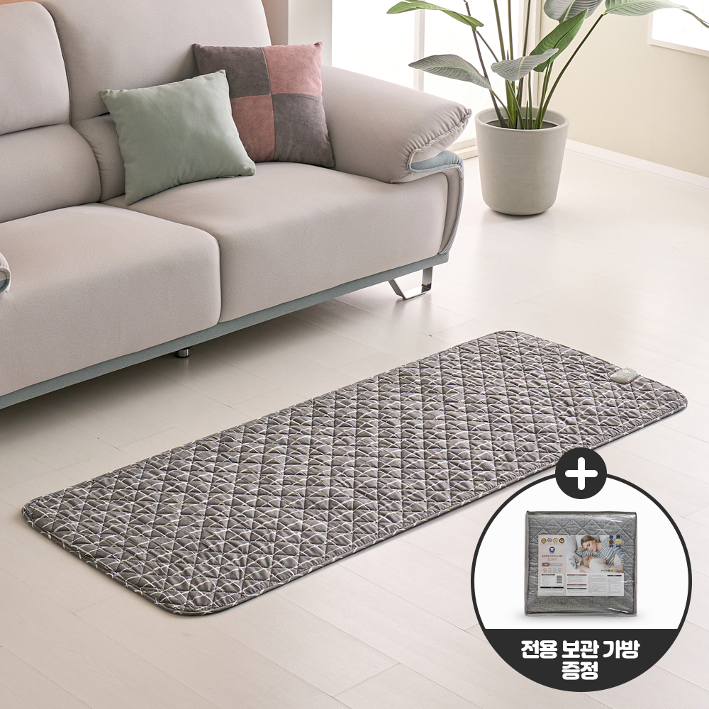 곰표한일전자 EMF 카본 탄소매트 폰지 전자파 안심 캠핑 전기요 사각딥그레이 미니싱글