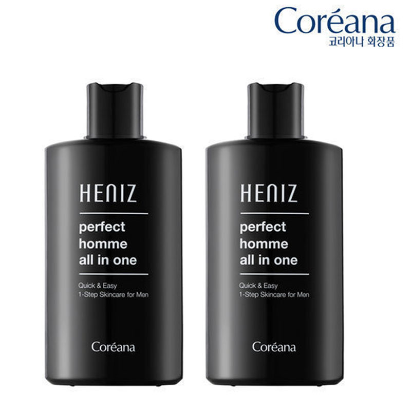 코리아나  히니즈 퍼펙트 옴므 올인원 화장품 200ml 2개 끈적임No 은은한 향 주름 미백 이중 기능성 화장품 - 상품 이미지
