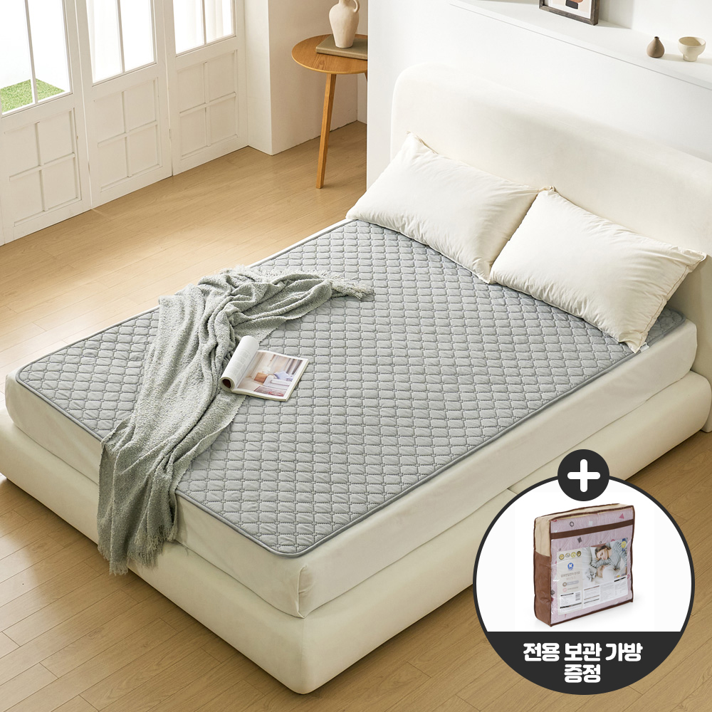 곰표한일전자 무자계 전기요 자기장 안심 워셔블 캠핑 온열전기매트 퓨어그레이 더블