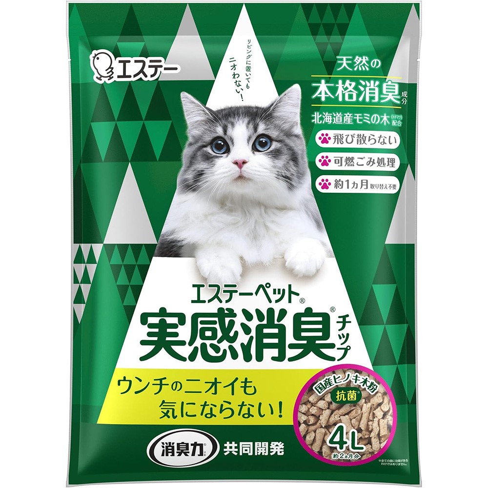 에스테 쇼슈력 고양이용 배변모래 칩 4L