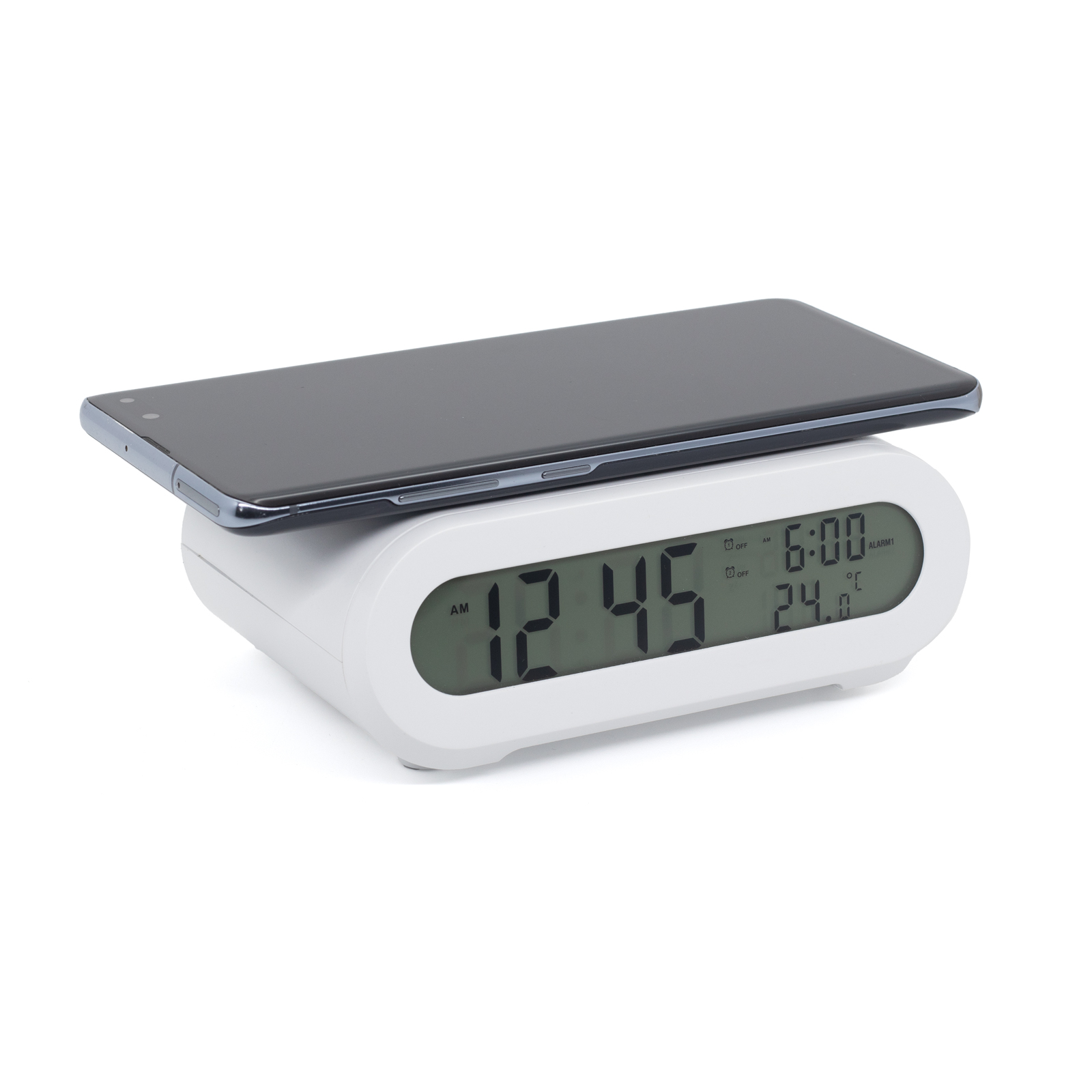 카파 미니멀 디지털 탁상시계 3in1 무선충전 무드등 알람시계