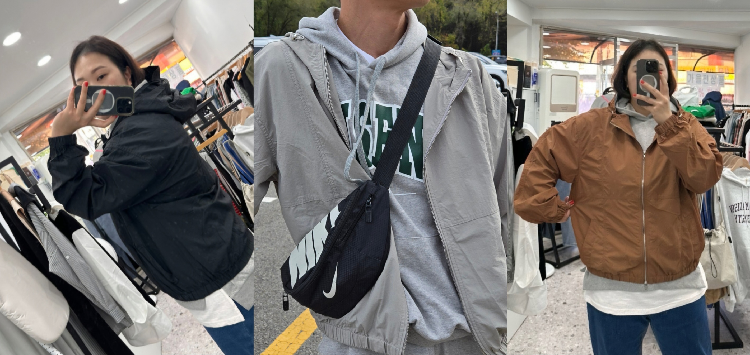 (77~110)고프코어 후드캡 바람막이/공용 : 빅쁨